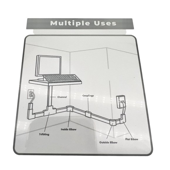 Delamu Cable Raceway Cover Cord Concealer CC01 White 55 in NIB - Picture 3 of 5